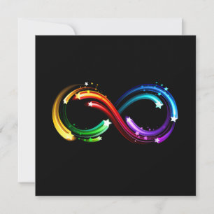 Unendlichkeitssymbol aus Regenbogenkometen Mitteilungskarte