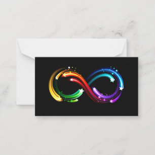Unendlichkeitssymbol aus Regenbogenkometen Mitteilungskarte