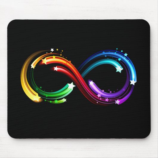 Unendlichkeitssymbol aus Regenbogenkometen Mousepad (Vorne)