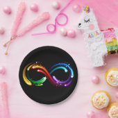Unendlichkeitssymbol aus Regenbogenkometen Pappteller (Party)