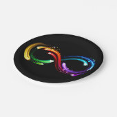 Unendlichkeitssymbol aus Regenbogenkometen Pappteller (Schrägansicht)