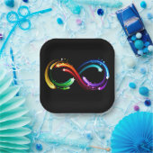 Unendlichkeitssymbol aus Regenbogenkometen Pappteller (Party)