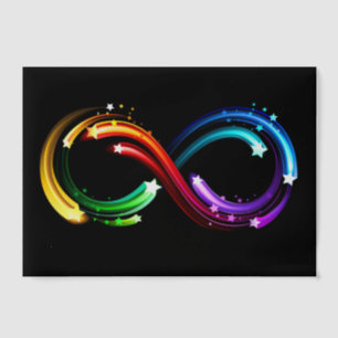 Unendlichkeitssymbol aus Regenbogenkometen Pergament Einladungen