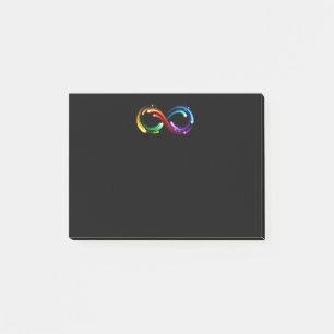 Unendlichkeitssymbol aus Regenbogenkometen Post-it Klebezettel