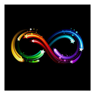 Unendlichkeitssymbol aus Regenbogenkometen Poster