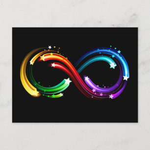 Unendlichkeitssymbol aus Regenbogenkometen Postkarte
