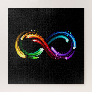 Unendlichkeitssymbol aus Regenbogenkometen Puzzle