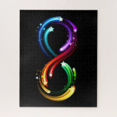 Unendlichkeitssymbol aus Regenbogenkometen Puzzle (Vertikal)