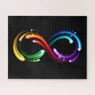 Unendlichkeitssymbol aus Regenbogenkometen Puzzle