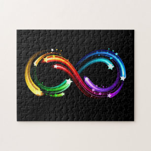 Unendlichkeitssymbol aus Regenbogenkometen Puzzle