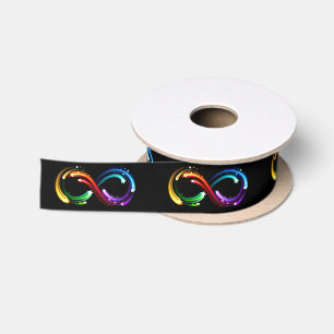 Unendlichkeitssymbol aus Regenbogenkometen Satinband