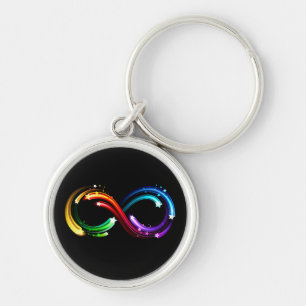 Unendlichkeitssymbol aus Regenbogenkometen Schlüsselanhänger