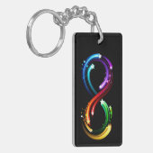 Unendlichkeitssymbol aus Regenbogenkometen Schlüsselanhänger (Vorderseite links)