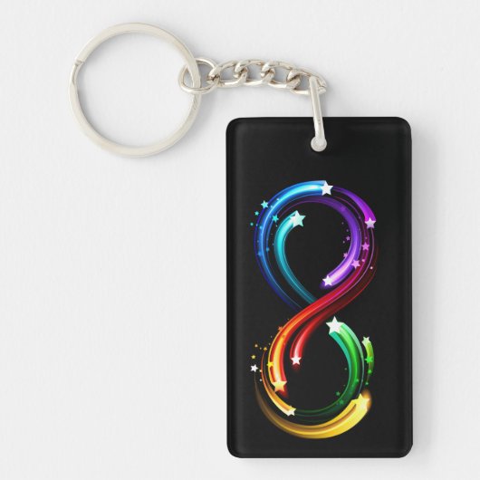 Unendlichkeitssymbol aus Regenbogenkometen Schlüsselanhänger (Vorderseite)