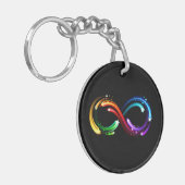 Unendlichkeitssymbol aus Regenbogenkometen Schlüsselanhänger (Vorderseite links)