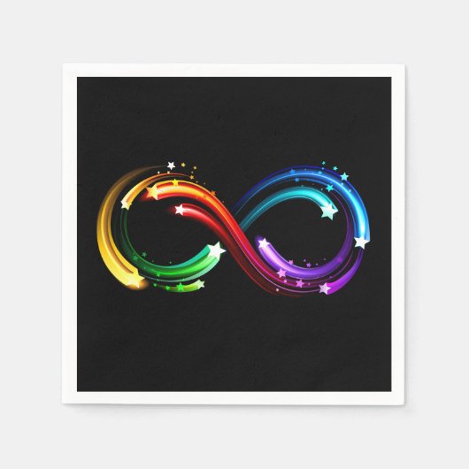 Unendlichkeitssymbol aus Regenbogenkometen Serviette (Vorderseite)