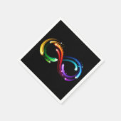 Unendlichkeitssymbol aus Regenbogenkometen Serviette (Ecke)