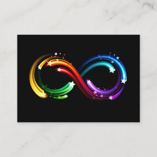 Unendlichkeitssymbol aus Regenbogenkometen Telefonnummerkarte