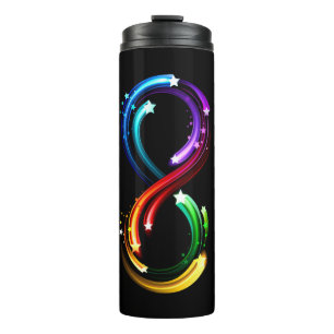 Unendlichkeitssymbol aus Regenbogenkometen Thermosbecher
