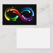 Unendlichkeitssymbol aus Regenbogenkometen Visitenkarte (Vorne/Hinten)