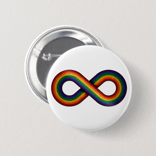 Unendlichkeitssymbol in der LGBTQ-Fahne für den Re Button (Vorne & Hinten)
