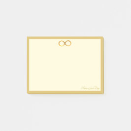 Unendlichkeitssymbol in Gold Post-it Klebezettel