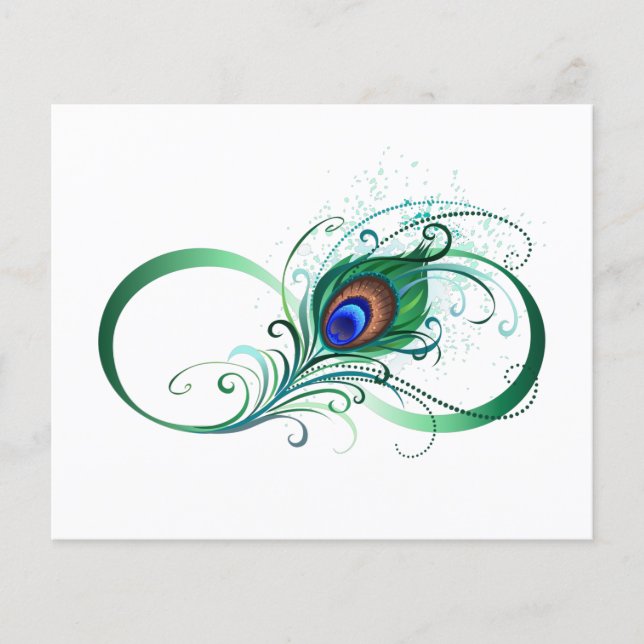 Unendlichkeitssymbol mit Peacock Feather (Vorderseite)