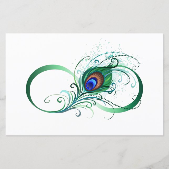 Unendlichkeitssymbol mit Peacock Feather (Vorderseite)