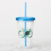 Unendlichkeitssymbol mit Peacock Feather Acryltrinkbecher (Vorderseite)