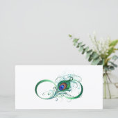 Unendlichkeitssymbol mit Peacock Feather Ankündigung (Stehend Vorderseite)