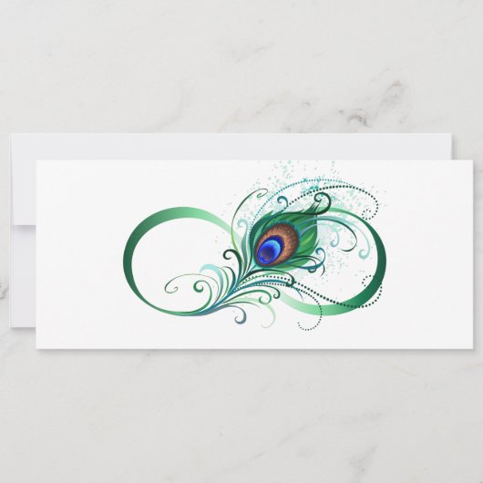 Unendlichkeitssymbol mit Peacock Feather Ankündigung (Vorderseite)
