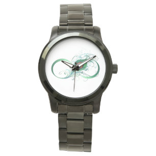 Unendlichkeitssymbol mit Peacock Feather Armbanduhr