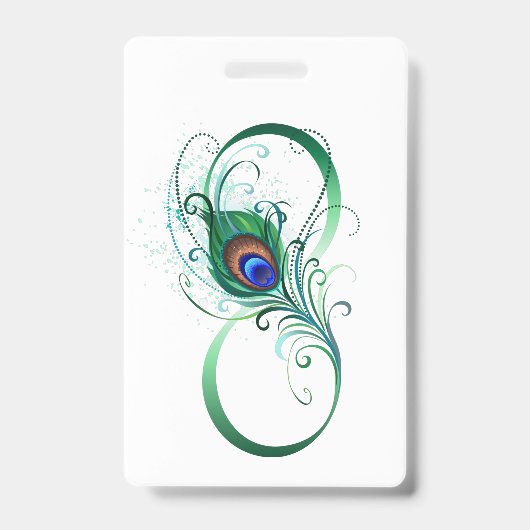 Unendlichkeitssymbol mit Peacock Feather Ausweis (Vorderseite)