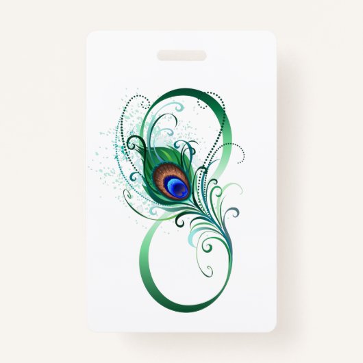 Unendlichkeitssymbol mit Peacock Feather Ausweis (Vorderseite)