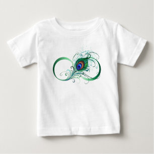 Unendlichkeitssymbol mit Peacock Feather Baby T-shirt