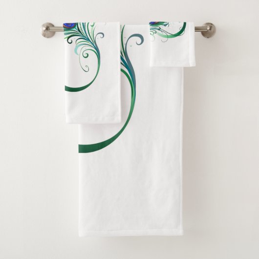 Unendlichkeitssymbol mit Peacock Feather Badhandtuch Set (Insitu)