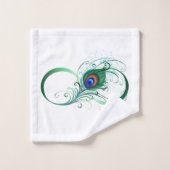 Unendlichkeitssymbol mit Peacock Feather Badhandtuch Set (Waschlappen)