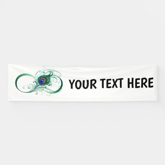 Unendlichkeitssymbol mit Peacock Feather Banner (Horizontal)