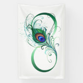 Unendlichkeitssymbol mit Peacock Feather Banner (Vertikal)