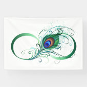 Unendlichkeitssymbol mit Peacock Feather Banner (Horizontal)