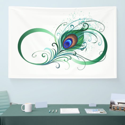 Unendlichkeitssymbol mit Peacock Feather Banner (Messe)
