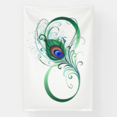 Unendlichkeitssymbol mit Peacock Feather Banner (Vertikal)