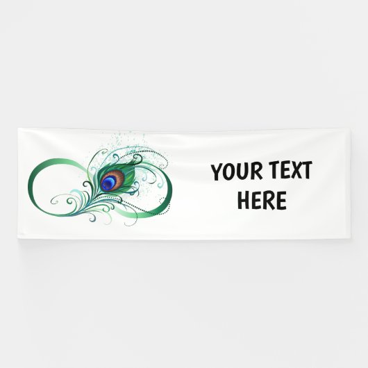 Unendlichkeitssymbol mit Peacock Feather Banner (Horizontal)