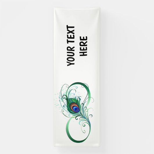 Unendlichkeitssymbol mit Peacock Feather Banner (Vertikal)