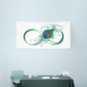 Unendlichkeitssymbol mit Peacock Feather Banner (Messeveranstaltung)