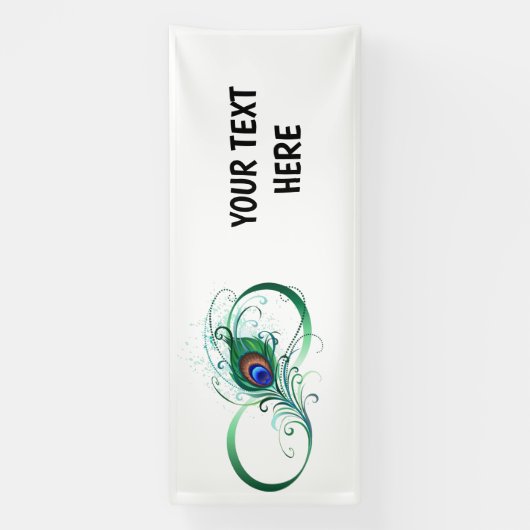 Unendlichkeitssymbol mit Peacock Feather Banner (Vertikal)