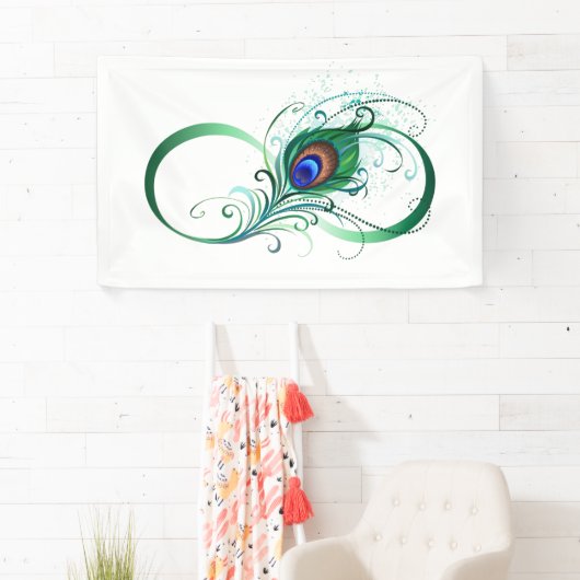 Unendlichkeitssymbol mit Peacock Feather Banner (Insitu)