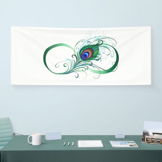 Unendlichkeitssymbol mit Peacock Feather Banner (Messe)