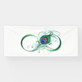 Unendlichkeitssymbol mit Peacock Feather Banner (Horizontal)