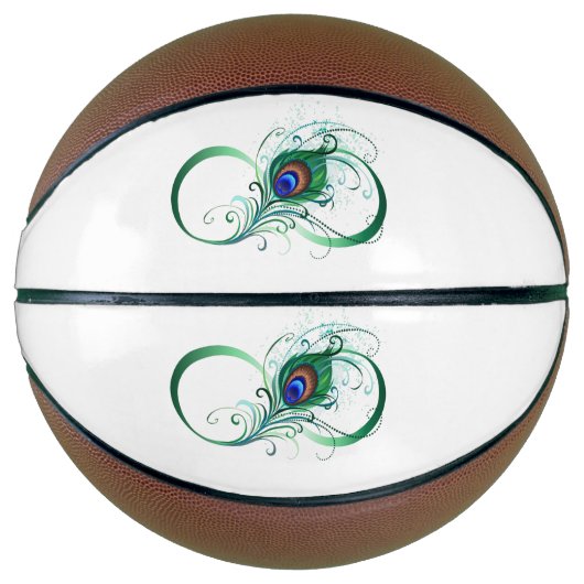 Unendlichkeitssymbol mit Peacock Feather Basketball (Vorderseite)